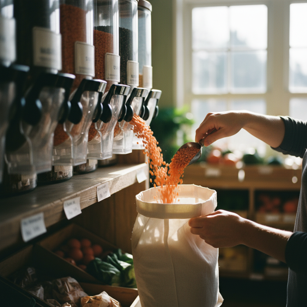 Shopping for low-cost vegan staples from bulk bins to build an affordable plant-based diet.
