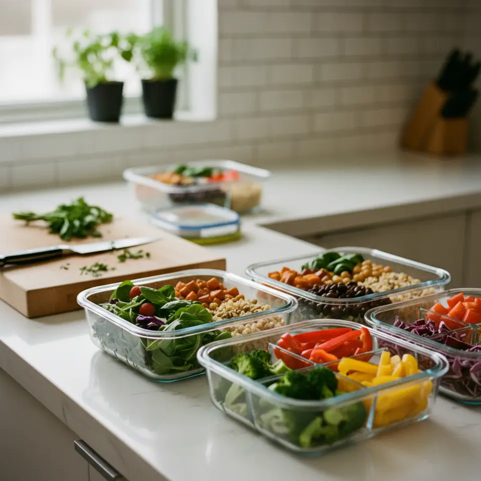 Vegan Lunar New Year feast on a traditionally set table