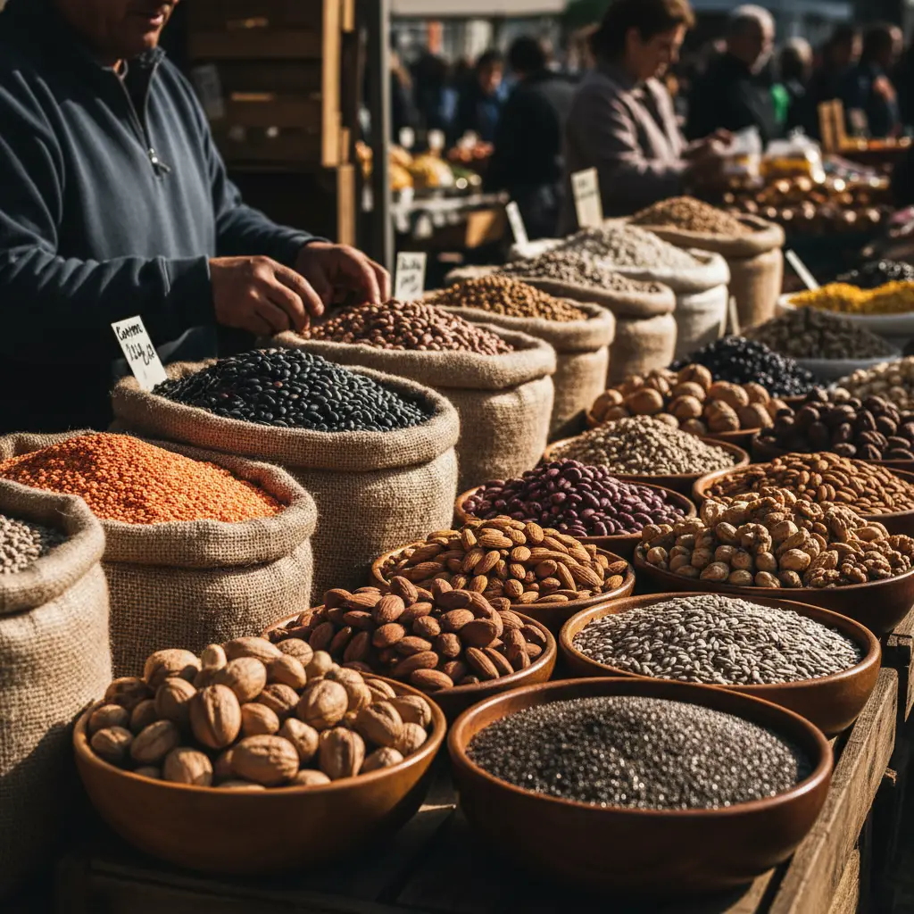 زن در حال تهیه وعده غذایی گیاهی سالم برای مدیریت سندرم تخمدان پلی‌کیستیک (PCOS) در آب و هوای خشک
