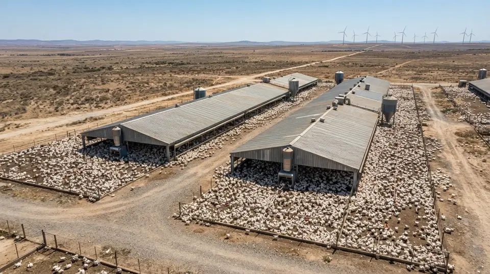 Broiler chickens in a West African farm, 2030