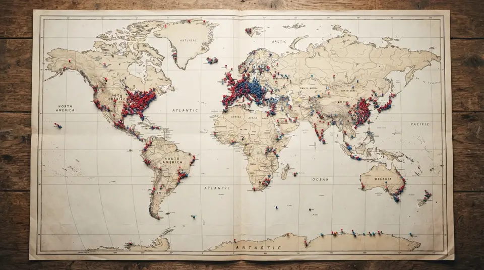 Mapa global de la propagación de la gripe aviar H5N1 en aves y mamíferos.