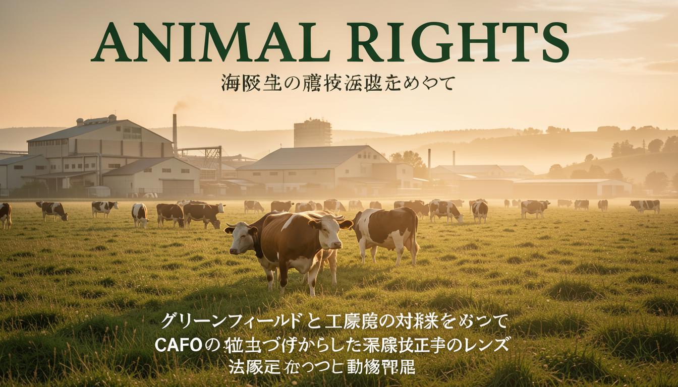 工場農場と自然な農場の差異を示す写真