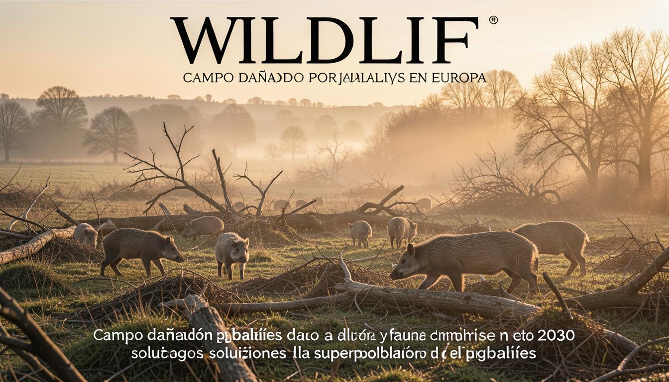 Campo dañado por jabalíes en Europa