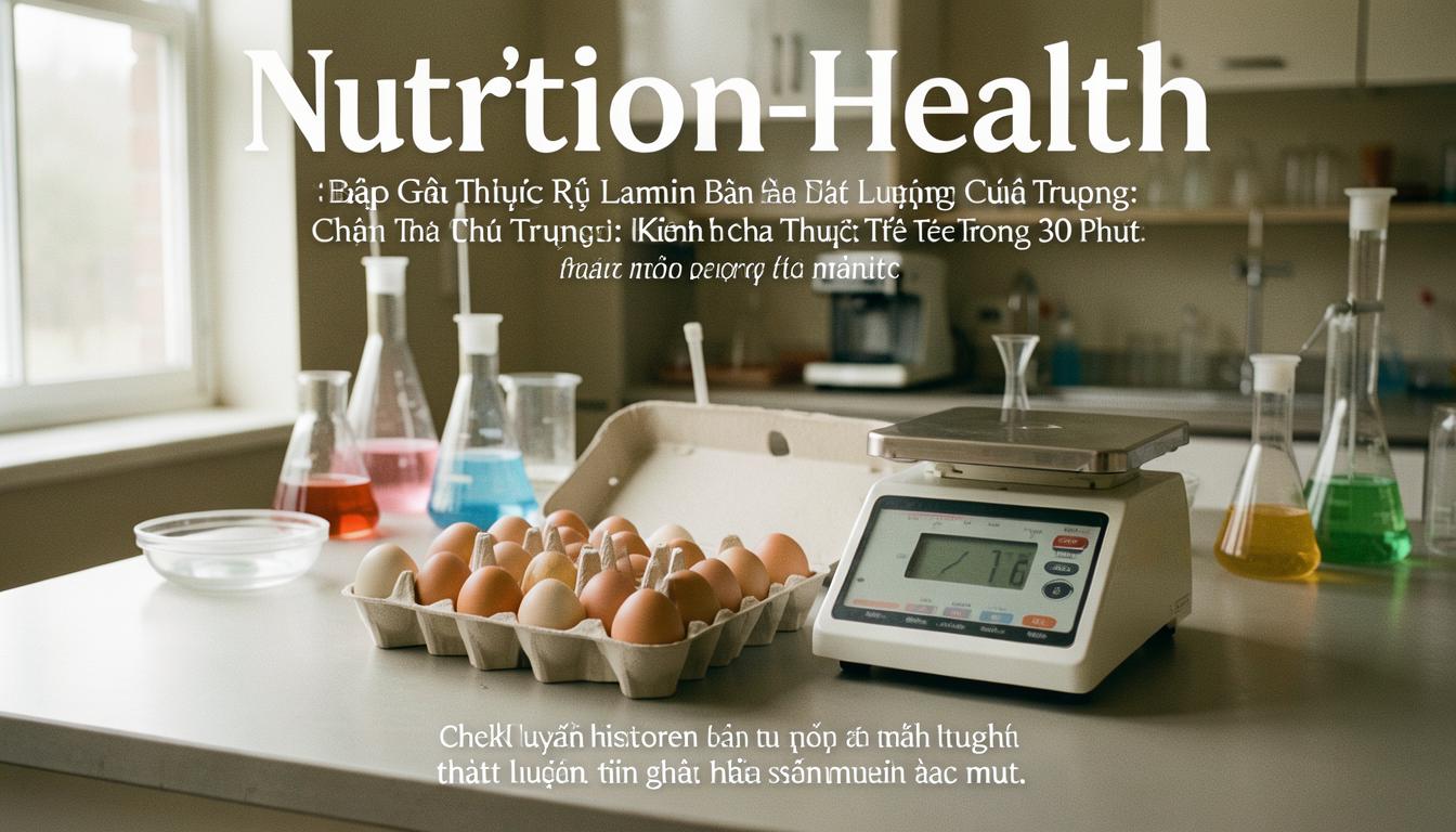 Hộp trứng và cân trong phòng thí nghiệm