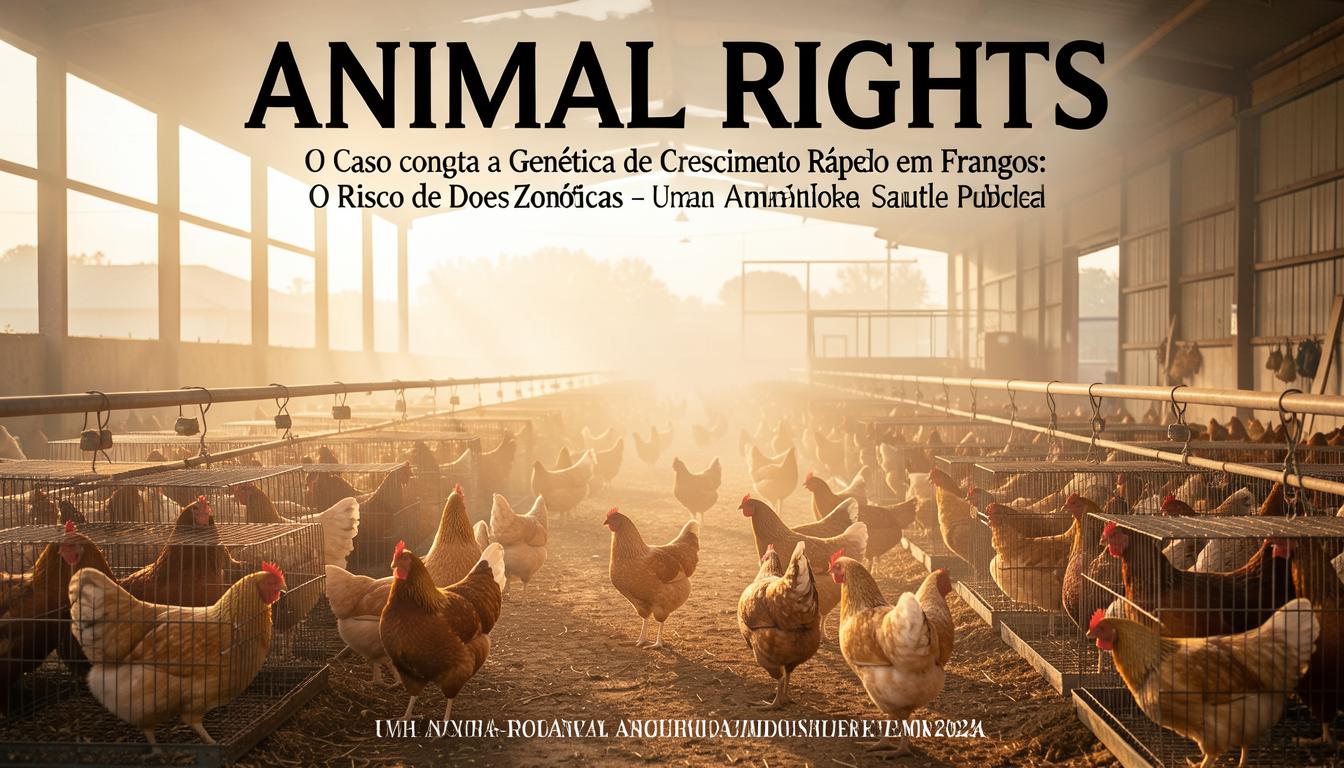 Galinhas em gaiolas em uma granja industrial de frangos
