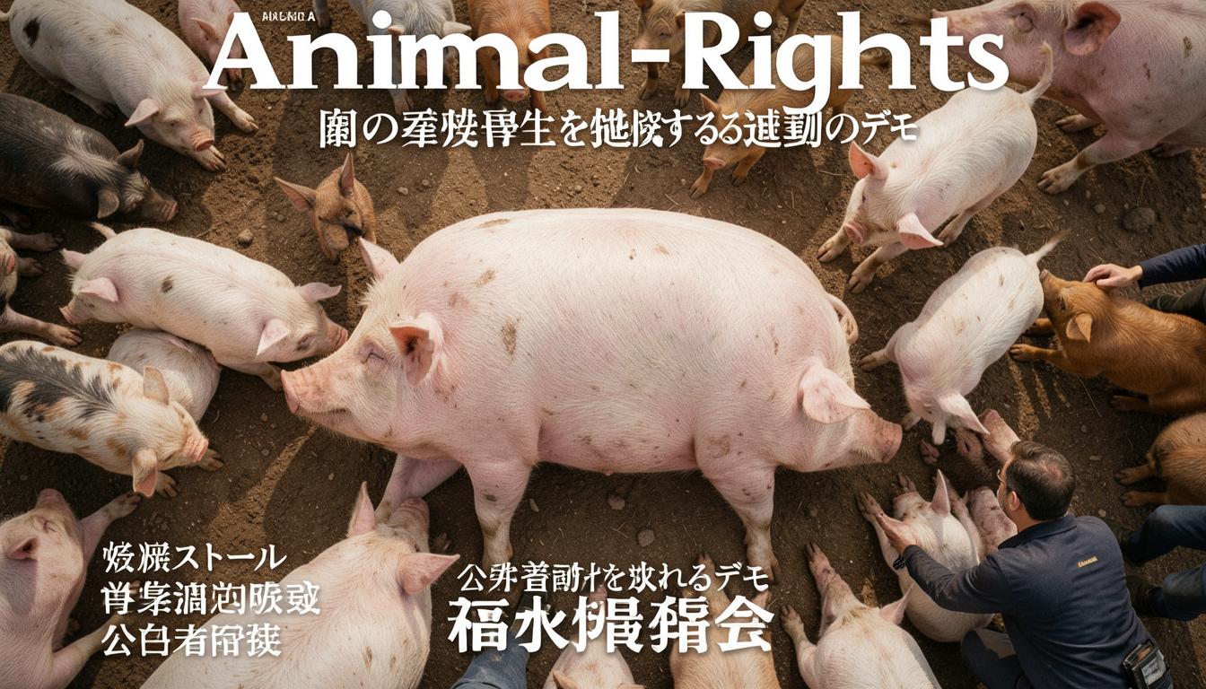 豚の福利厚生を求めるデモ