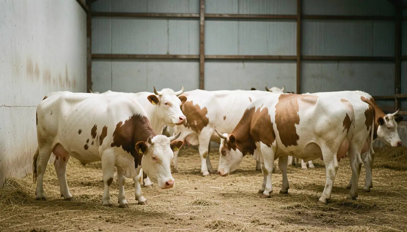 Animaux d'élevage dans un enclos sans shackle lines au Canada
