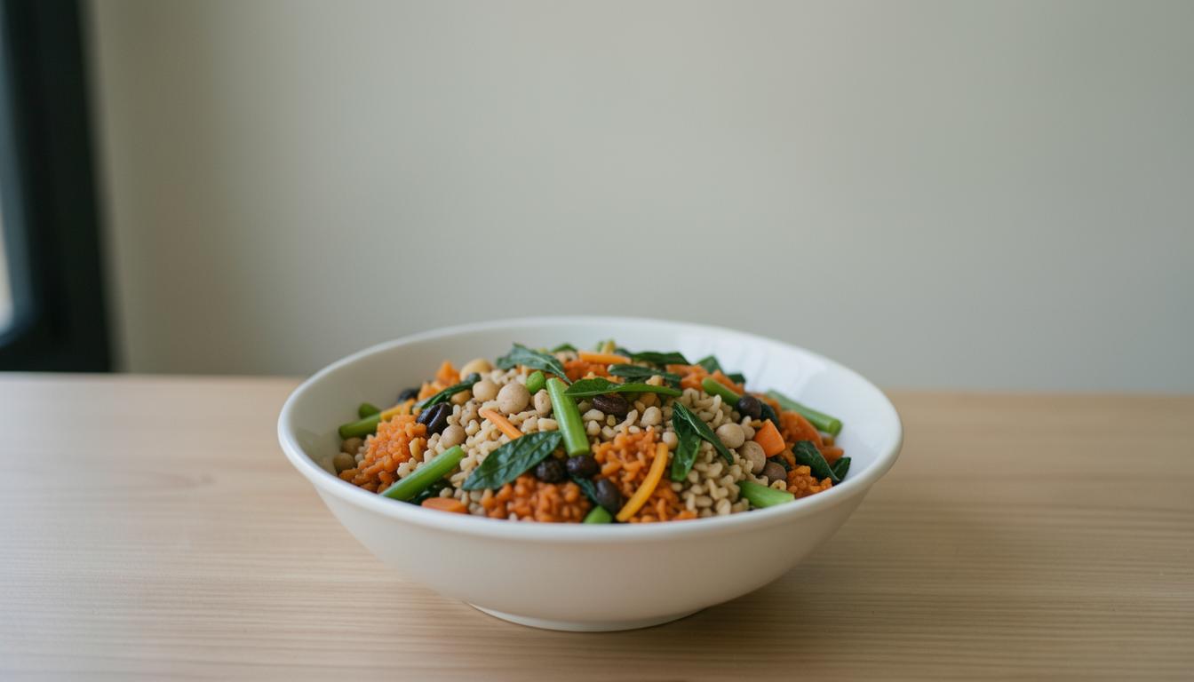 Makanan nabati berwarna-warni yang kaya akan protein