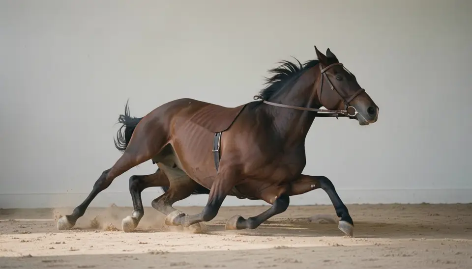 Cavalo de corrida ferido após acidente