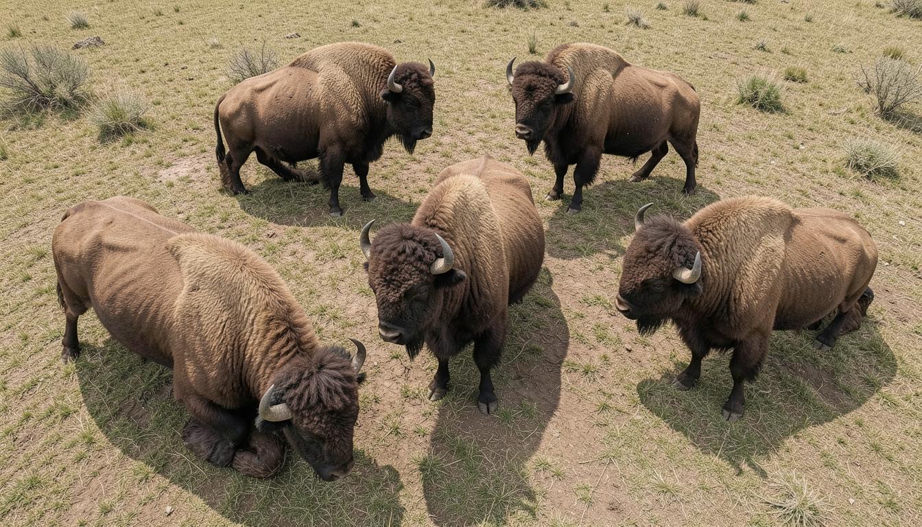 Bisons d'Europe dans leur habitat naturel