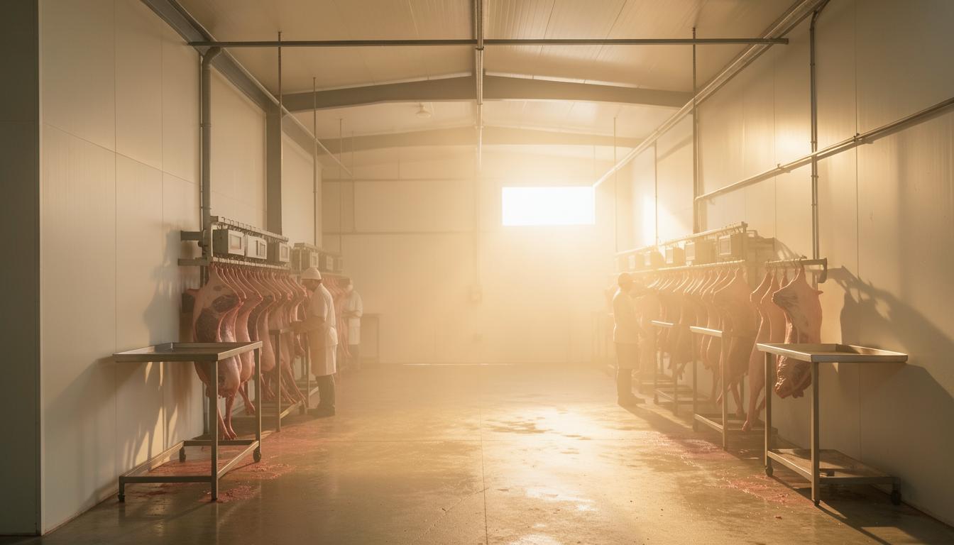 Controlled atmosphere killing in a slaughterhouse