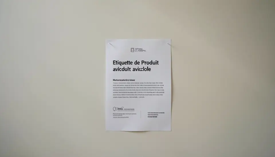 Etiquette de produit avicole mentionnant la déhorneration