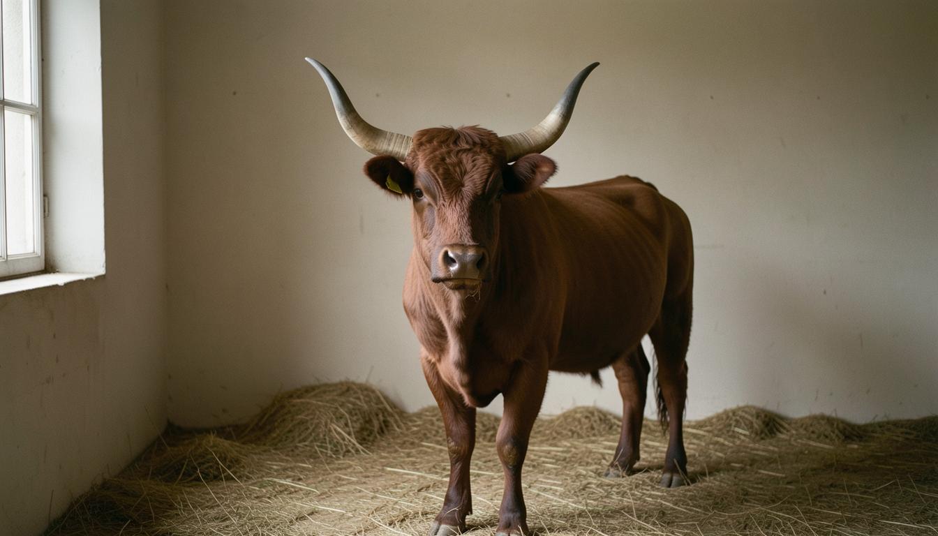 Bisonte europeu pastando em uma floresta