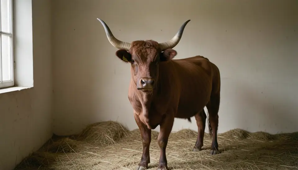 Bisonte europeu pastando em uma floresta