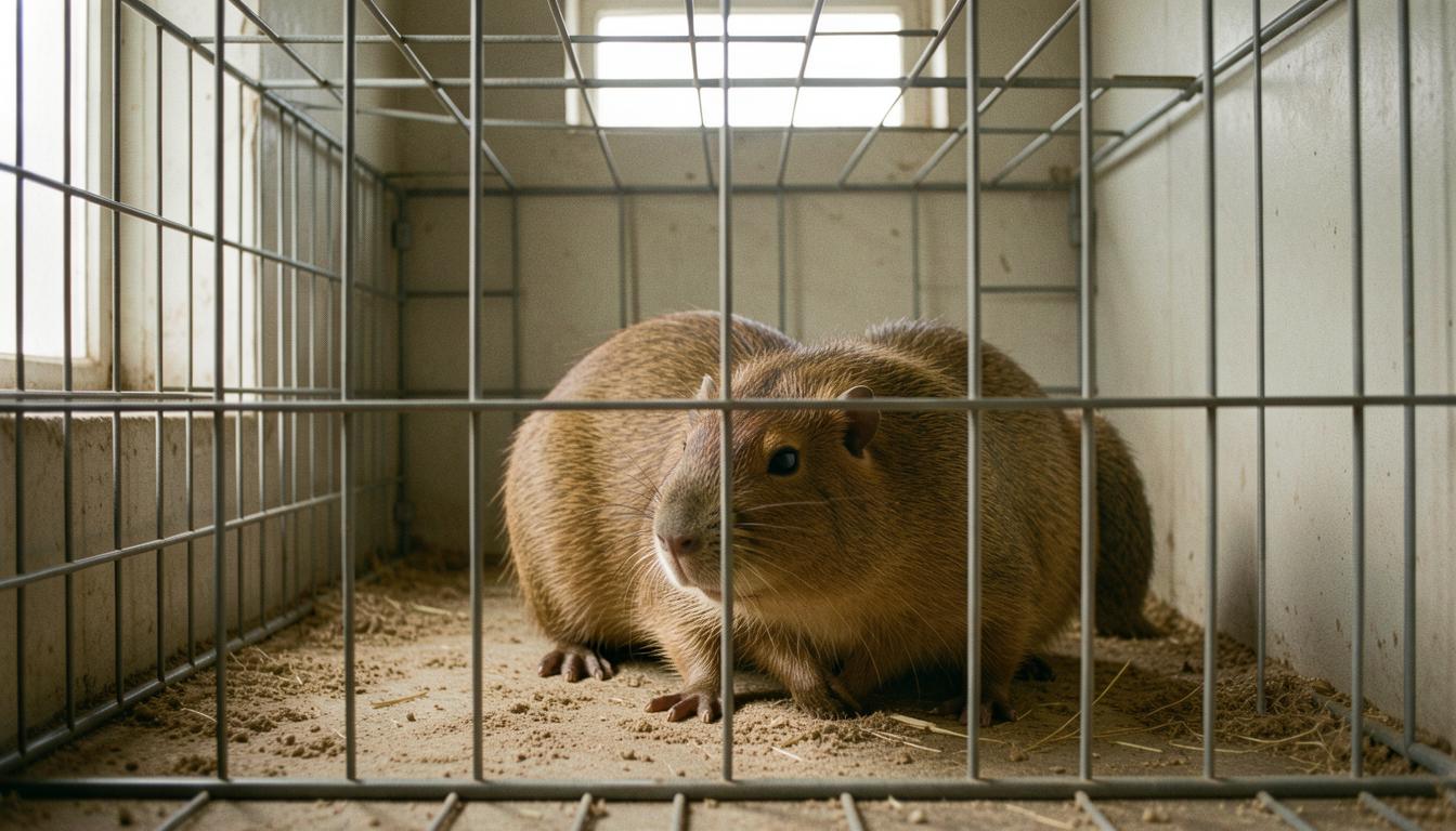 Visons en cage, élevage industriel