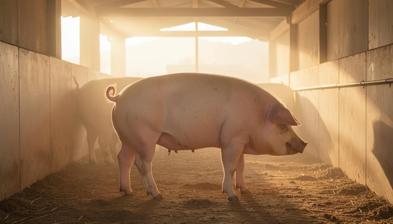 Maiale con coda tagliata in allevamento intensivo, rappresentazione del tail docking e delle scappatoie legali