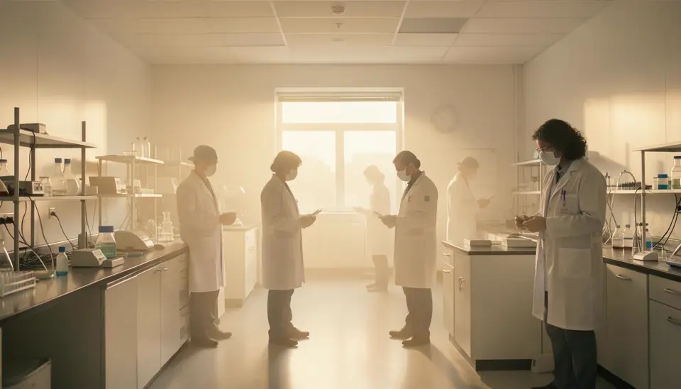 Cientistas em um laboratório de pesquisa médica