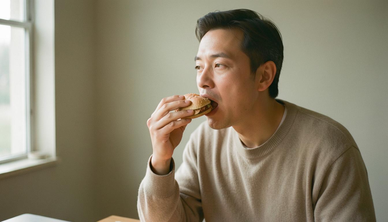 소이ボール을 먹는 사람의 손