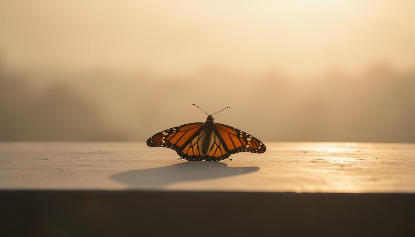 Monarch butterfly on milkweed plant