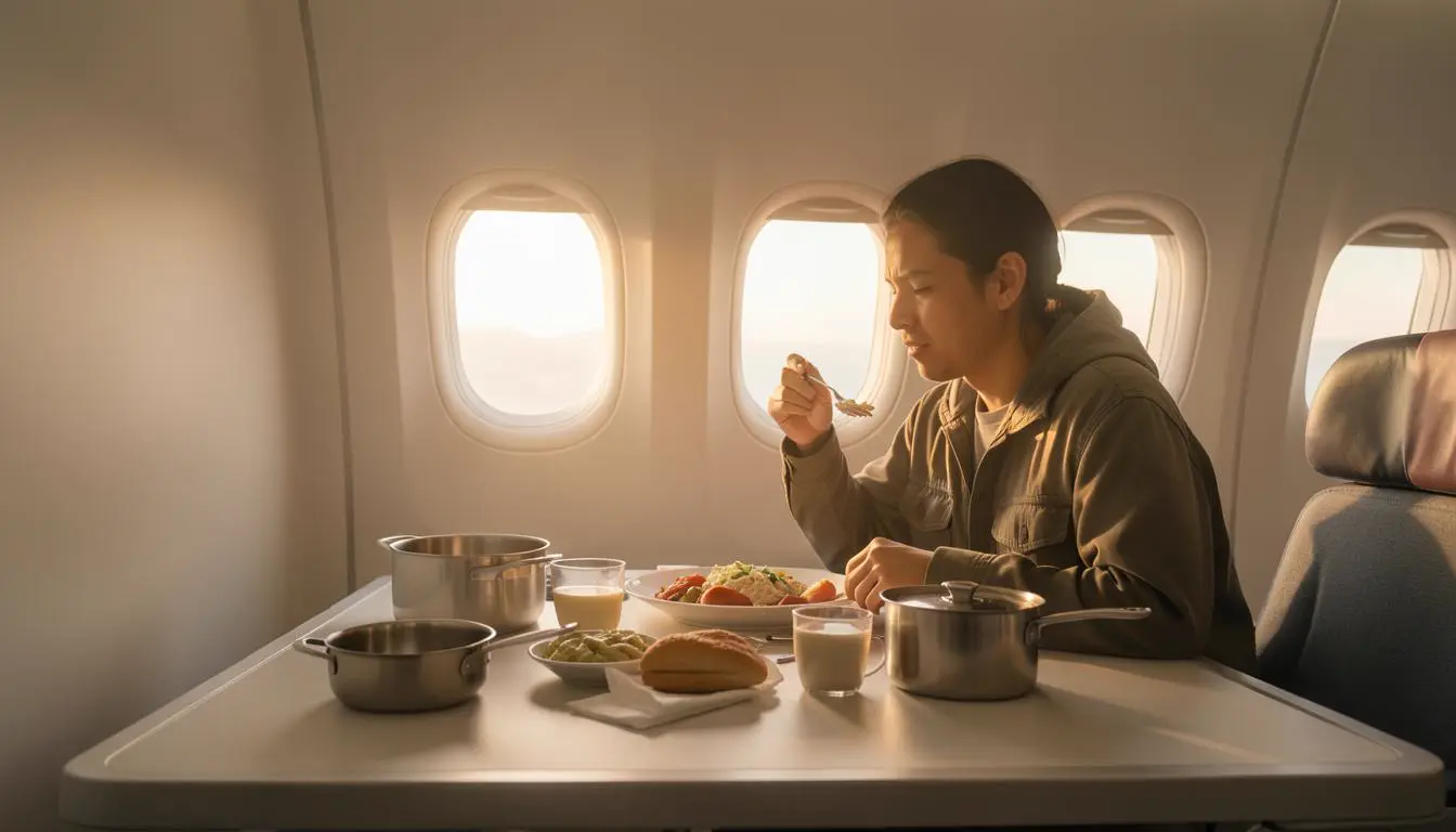 Vegan long-haul flight strategy: enjoying a plant-based meal on a plane