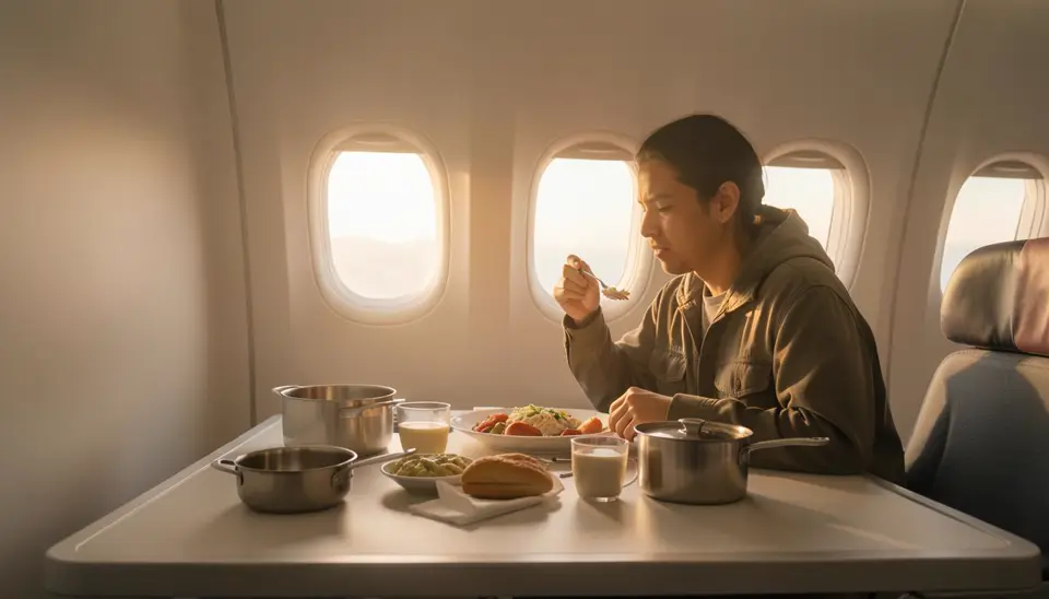 Vegan long-haul flight strategy: enjoying a plant-based meal on a plane
