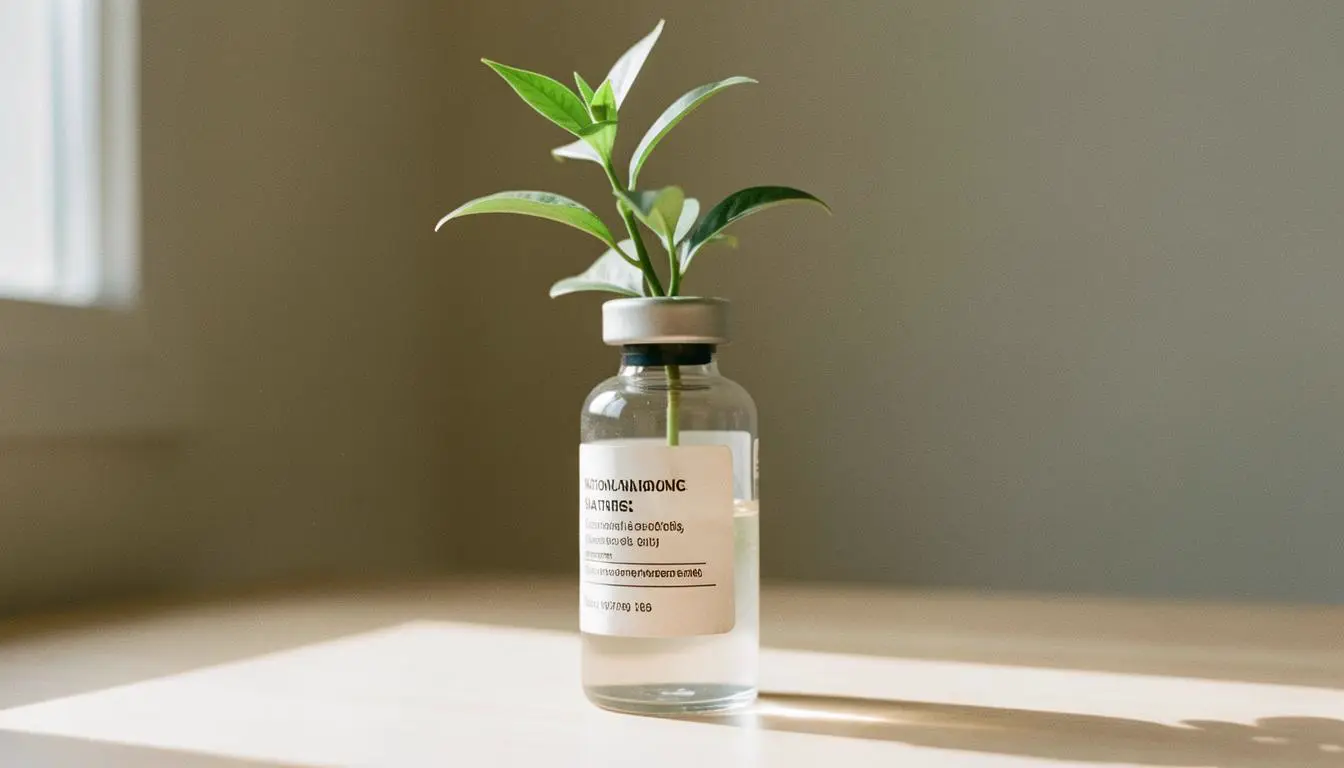 Plant-based vaccine vial symbolizing ethical choice