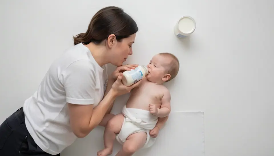 Parent and baby on a Pacific Island beach, using vegan baby formula