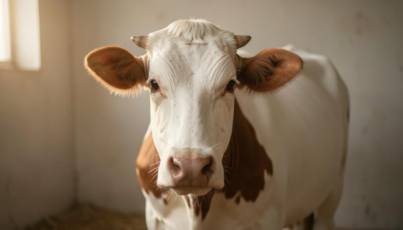 Before and after rescue of Luna, the cow