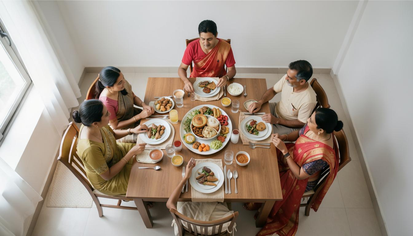 ইকো লাইফ মিশন: পারিবারিক ছুটিতে ভেগান খাবার নিয়ে আলোচনার দৃশ্য, খাদ্যাভ্যাসজনিত ব্যাধি থেকে ফিরে আসা ব্যক্তির জন্য নিরাপদ পরিবেশ